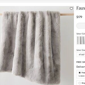 West Elm Faux Fur Chinchilla Throw